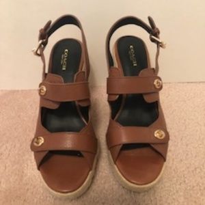 COACH Electra Cork Wedge Sandal - Bloomies Exclsv